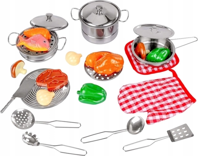 Aliments en plastique et gant de cuisine inclus