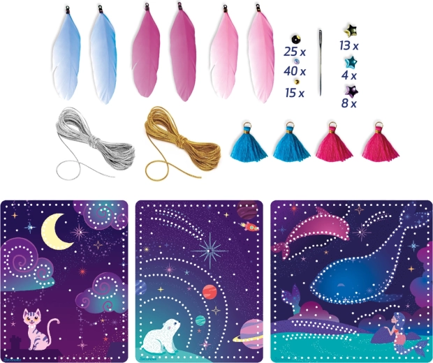 Lovely Box vœux brodés – kit créatif de cartes postales brodées