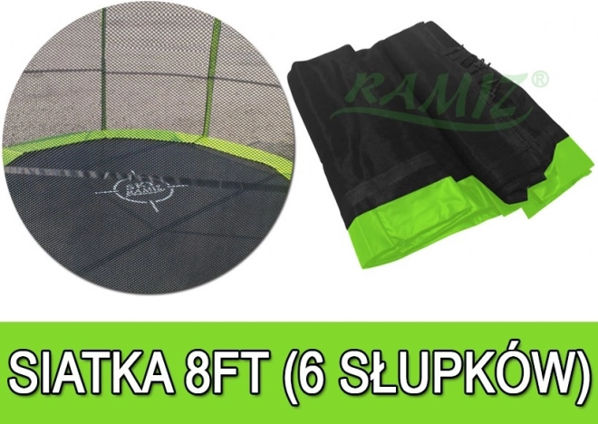 Filet de protection pour trampoline 244 cm (8 ft) avec 6 gaines SkyRamiz, vert