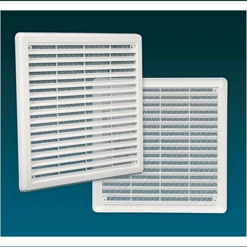 Grille de ventilation avec moustiquaire, 100 × 100 mm, blanche