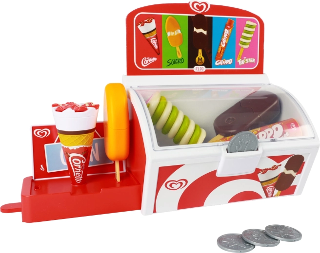 Jeu de boutique avec pièces et tableau de menu
