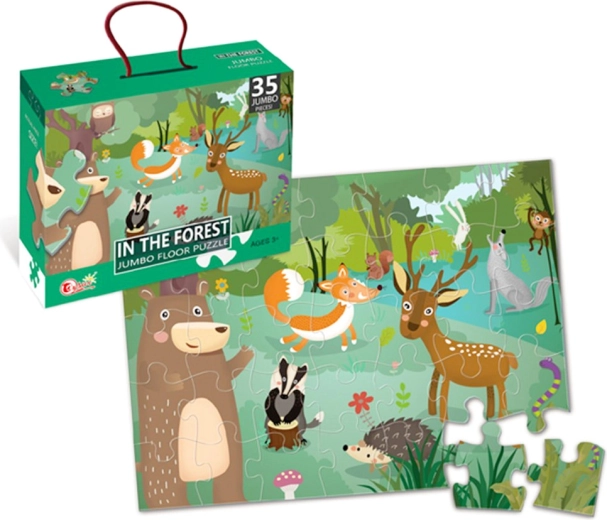 Puzzle géant de sol avec animaux de la forêt, 35 pièces