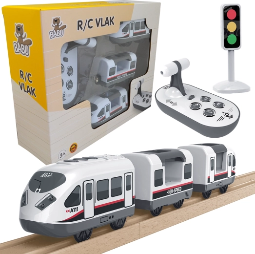 BABU train – train RC en bois avec effets sonores et lumineux