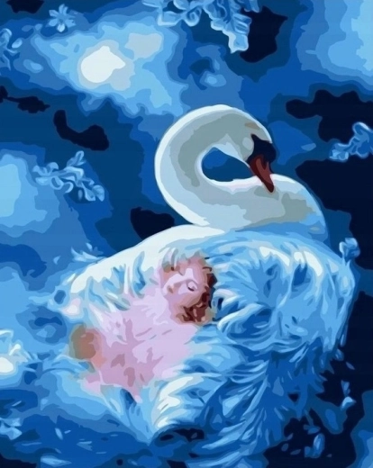 Norimpex Peinture par numéros La mariée cygne 40 × 50 cm