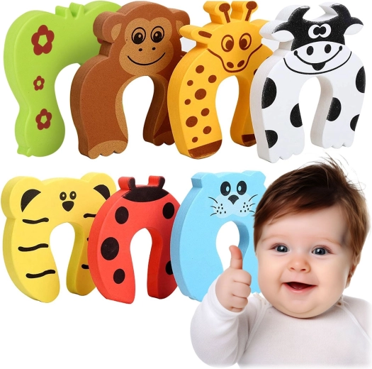Butées de porte en mousse RICOKIDS – lot de 7 animaux