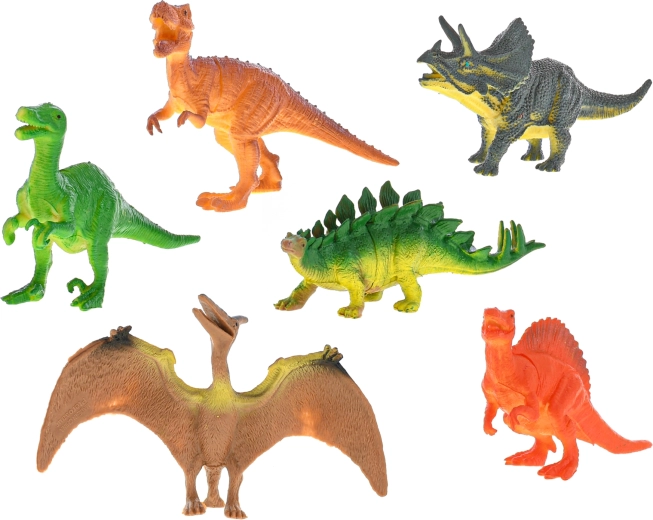 Six dinosaures différents dans un seul set