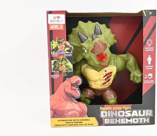 Dinosaure Behemoth tricératops avec lumière et son 21 cm