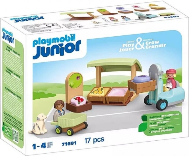 Set de jeu Playmobil Junior Marché écologique avec chariot élévateur
