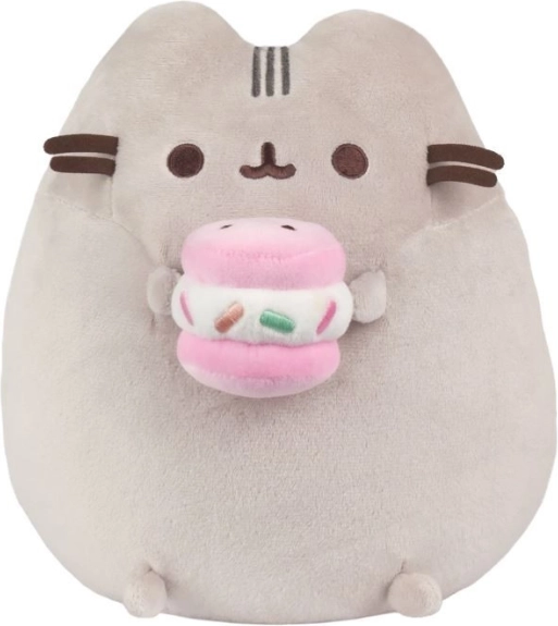 peluche chat Pusheen avec macaron 24 cm