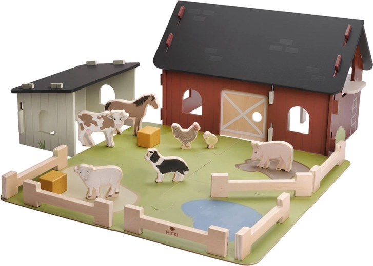 Ferme en bois Micki avec animaux