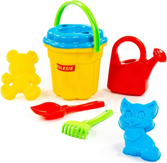 Set de plage avec seau en forme de fleur