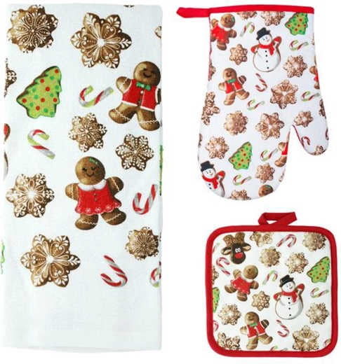 Set de cuisine Pain d’épices – gant, manique et torchon