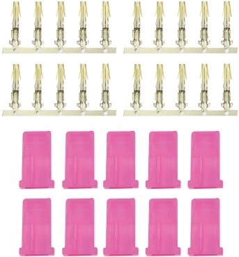 Connecteurs JAMARA AMP femelles avec broche dorée, roses - 10 pcs