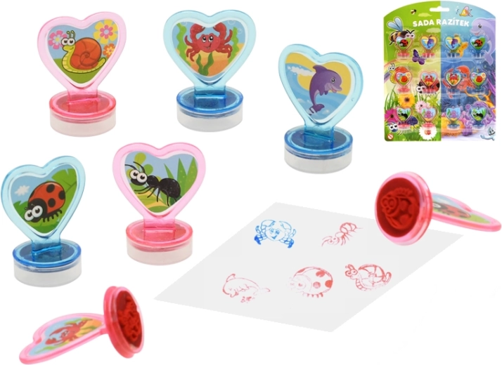 Set de tampons Insectes et monde aquatique, 12 pcs