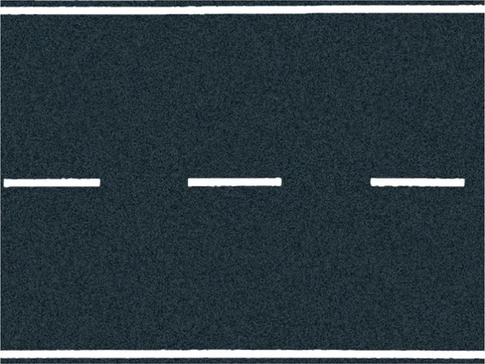 Route miniature avec asphalte noir 100 x 6,6 cm