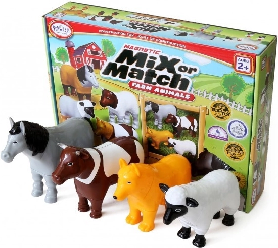 Malblo magnetic – animaux de la ferme, jeu de construction magnétique pour enfants