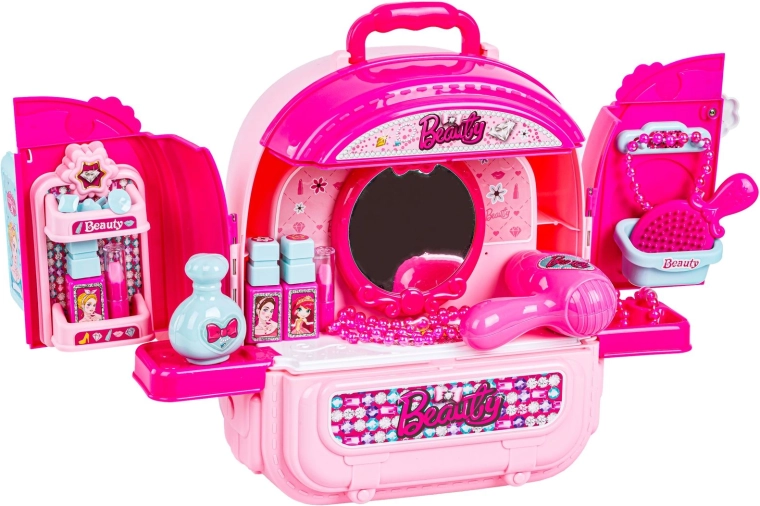 Mini coiffeuse avec miroir et accessoires