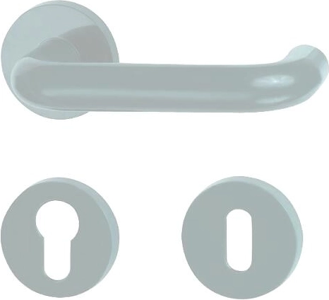 Poignée de porte intérieure avec plaques, plastique blanc