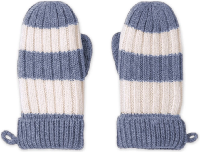 Moufles en mérinos Lodger Stripe Stone, taille 1–2 ans