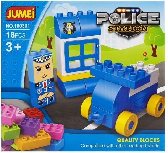 Jumei jeu de construction poste de police 18 pièces (3+) 20 × 19 cm - 1 pièce