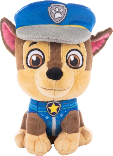 Peluche Chase de la Pat' Patrouille en pull de Noël 28 cm