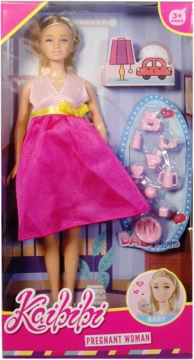 Poupée enceinte avec nouveau-né et accessoires