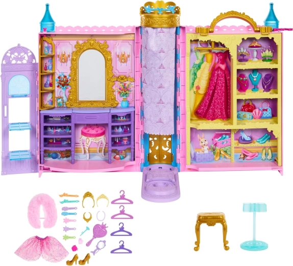 Garde-robe avec compartiments pour robes et accessoires