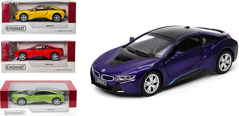 BMW i8 modèle métallique 1:36 avec mécanisme à rétrofriction