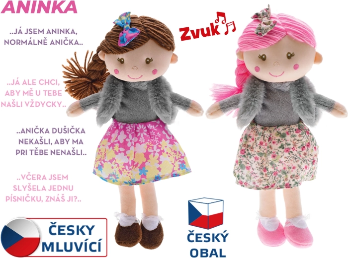 Poupée en chiffon parlante Aninka 30 cm