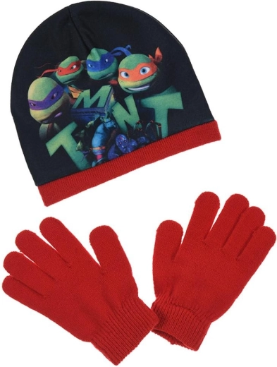 Bonnet et gants rouges Tortues Ninja