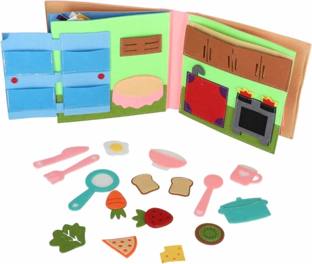 Jeu de cuisine avec accessoires en feutrine