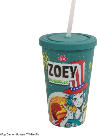K-pop Demon Hunters mug avec paille Zoey Hamburger - 1 pièce