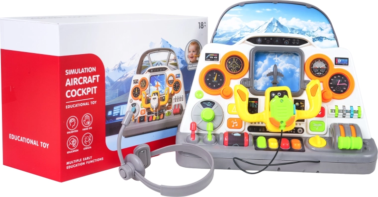 Simulateur de vol pour enfants – cockpit du petit pilote