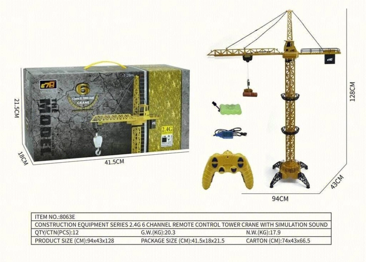 Grue télécommandée pour enfants de 128 cm