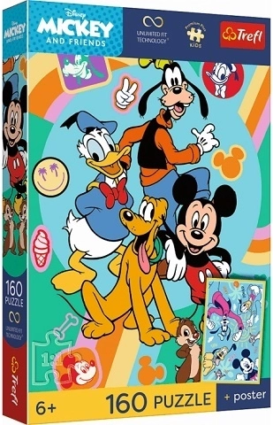 Puzzle enfants Trefl Premium Plus Kids Mickey Mouse – L’heure de la souris 160 pièces