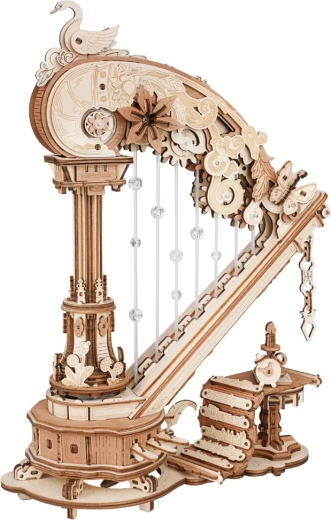 Robotime puzzle 3D mécanique en bois – boîte à musique Harpe magique