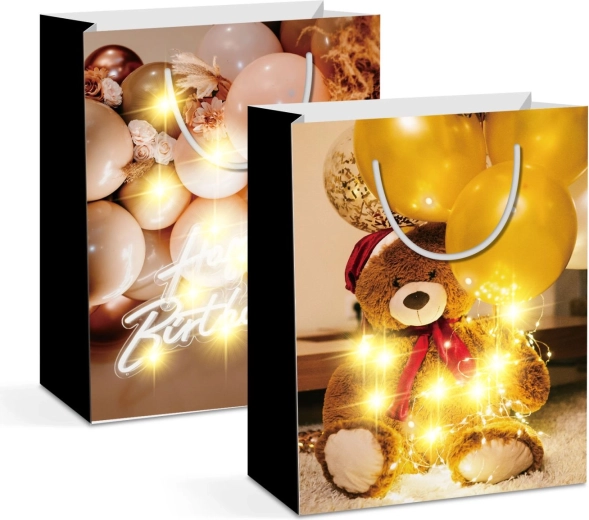 Sac cadeau LED en papier - 1 pièce