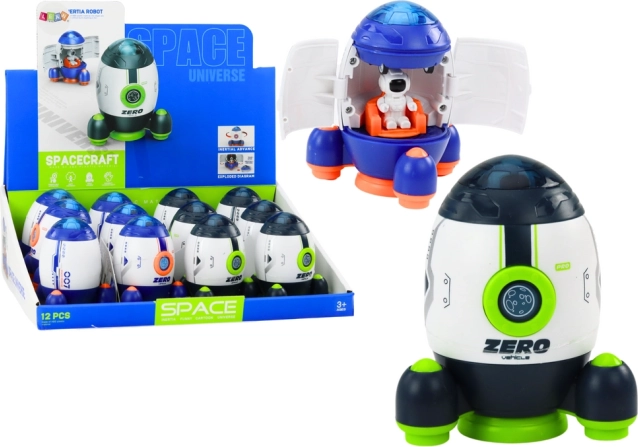 Petite fusée spatiale avec figurine et véhicule