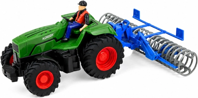 Ensemble réaliste tracteur + rouleau agricole