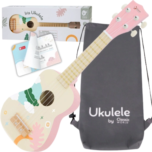 ukulélé en bois pour enfants Classic World rose
