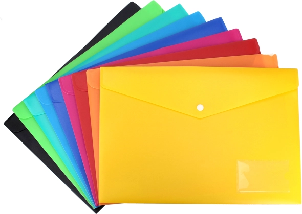 Pochette à bouton-pression en plastique souple