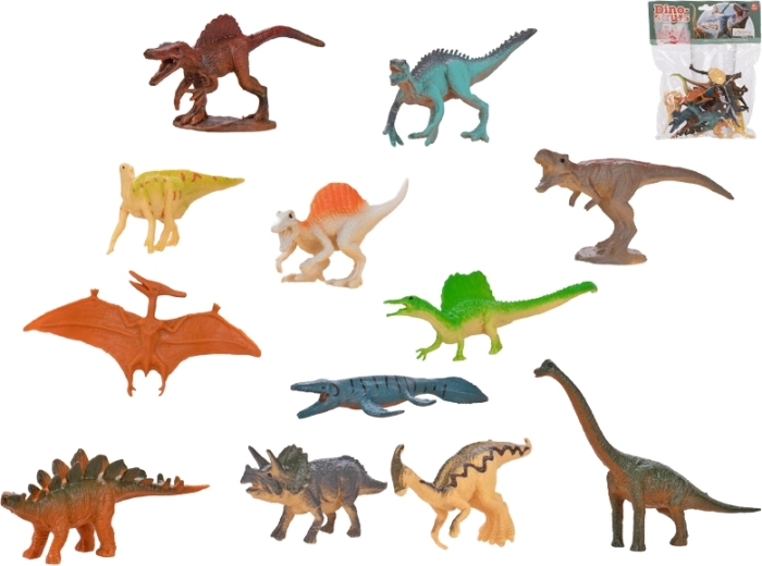 Ensemble de 12 figurines de dinosaures (6,5–10 cm) en sachet