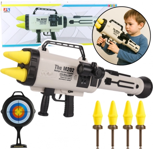 Grand lanceur de fusées avec projectiles en mousse 68 cm