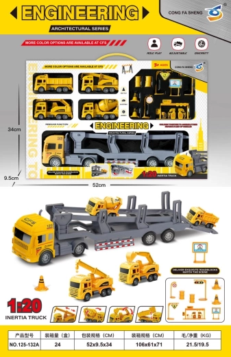 Set de construction avec camion, véhicules et accessoires