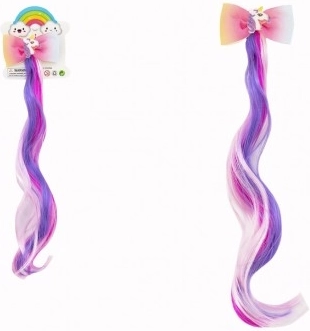 Clip à cheveux avec pendentif licorne arc-en-ciel