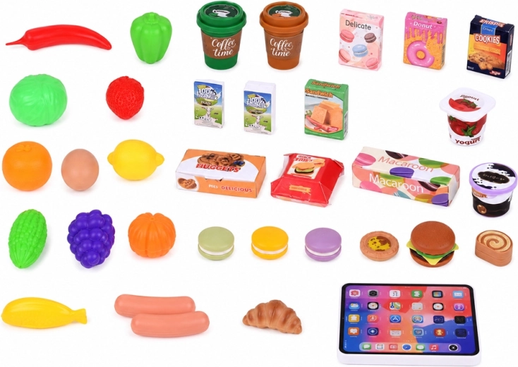 Riche ensemble d’aliments pour jouer au magasin