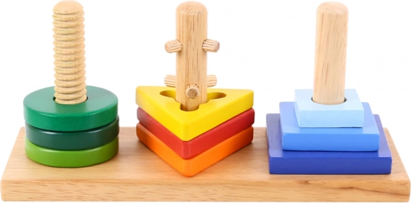 Puzzle éducatif en bois avec formes Bigjigs Toys – empile et tourne