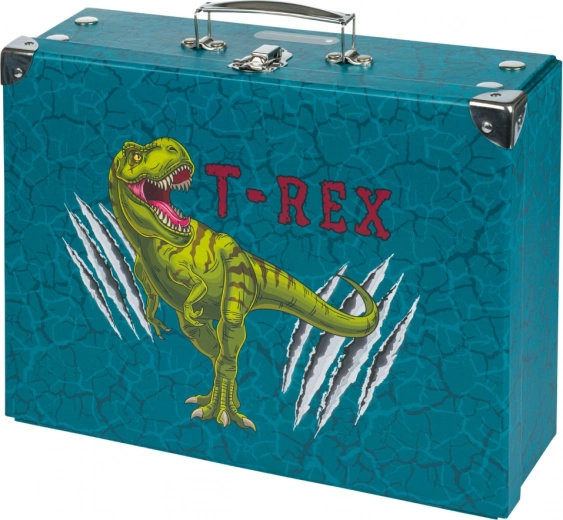Mallette scolaire pliable T‑REX avec ferrures métalliques