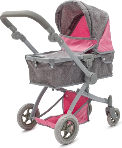 Poussette pour poupée 2 en 1 Baby Mix Sophie rose et grise