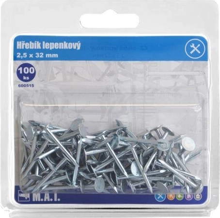 Clous pour carton bitumé galvanisés 32 × 2,5 mm (100 pcs)